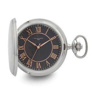 Charles Hubert Chrome Finish Grey Dial Quartz Pocket Watch